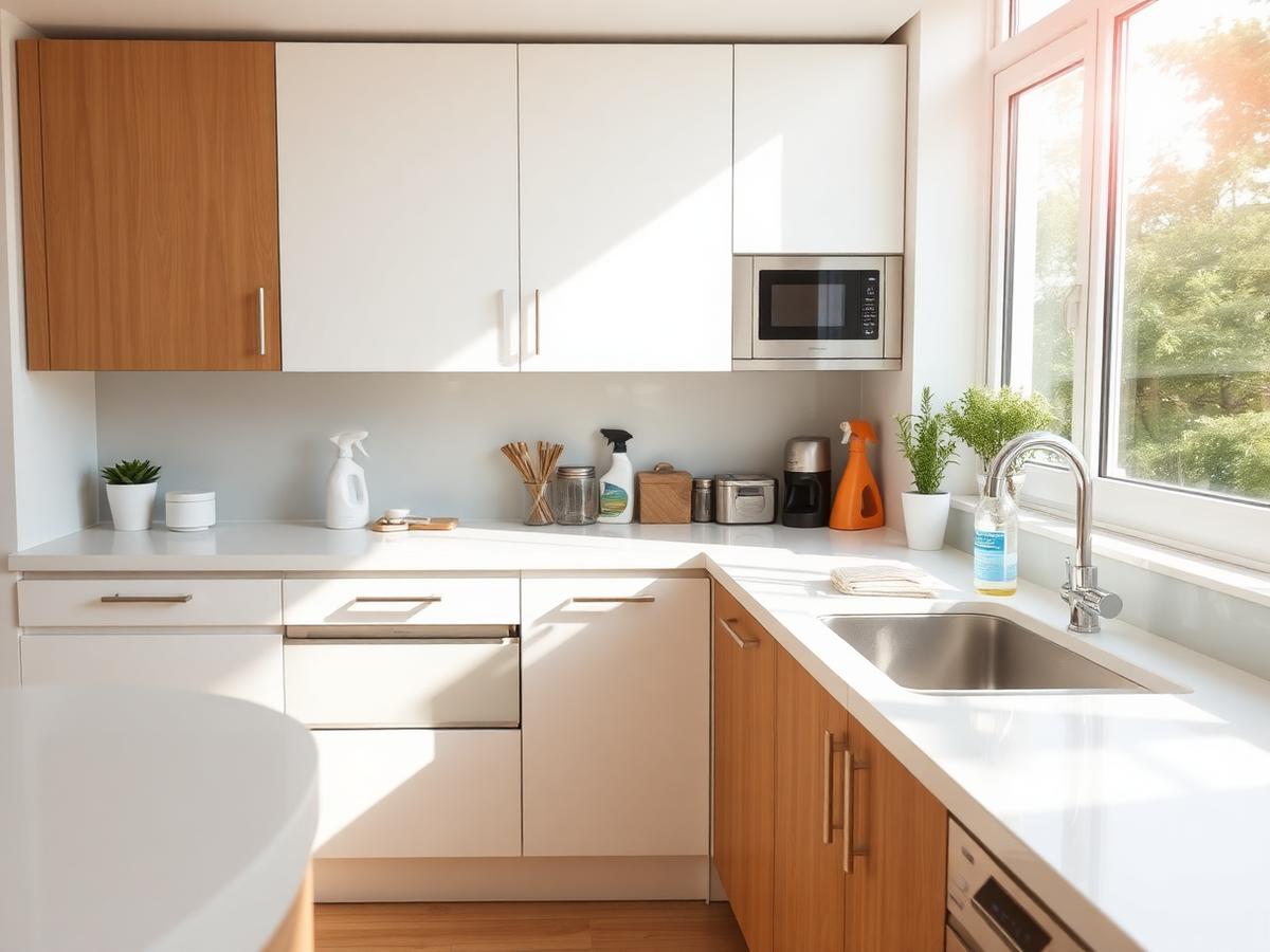Freshly cleaned residential kitchen